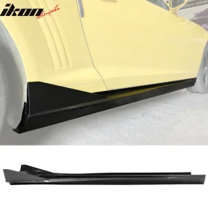 For 10-15 Chevy Camaro IKON V3 Style Side Skirts Extension Carbon Fiber Print PP - Image 6