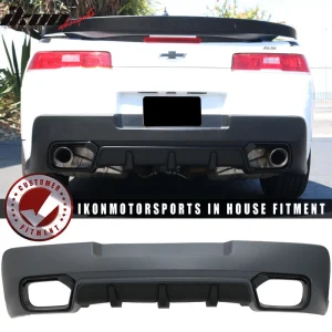 Fits 14-15 Chevrolet Camaro Rear Lower Bumper Cover Conversion W/Diffuser Fin PP - Image 6