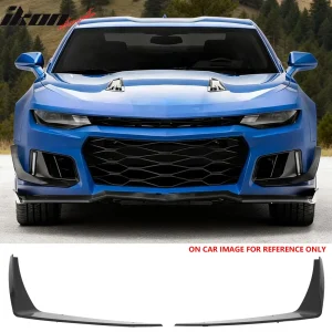 Fits 14-24 Camaro ZL1 Style Front Bumper Side Splitter Canards ABS Gloss Black - Image 6