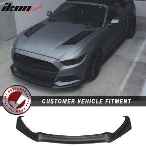 Fits 15-17 Ford Mustang Coupe 2-Door Front Bumper Lip Unpainted Black - PP - Image 6