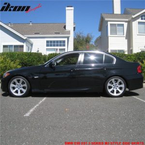 Fits BMW 06-11 E90 E91 3-Series Sedan MT Msport M3 Style Side Skirts Pair PP - Image 3