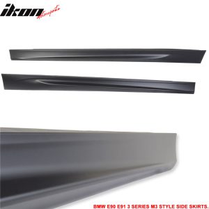 Fits BMW 06-11 E90 E91 3-Series Sedan MT Msport M3 Style Side Skirts Pair PP - Image 4