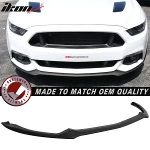 Fits 15-17 Ford Mustang Front Bumper Lip Spoiler Kit OE Style Unpainted Black PU - Image 6