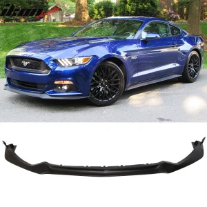Fits 15-17 Mustang Front Bumper Lip Spoiler Performance Style Unpainted Black PU - Image 6