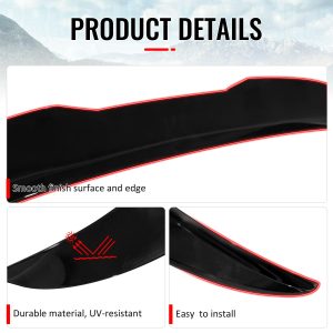 Fits 12-18 BMW F30 3-Series F80 M3 Sedan PSM Style Trunk Spoiler Lip Gloss Black - Image 4