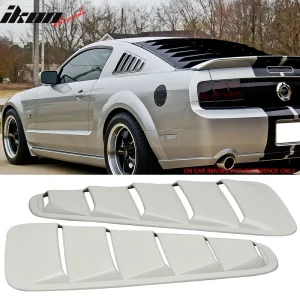 Fits 05-09 Ford Mustang V6 OE Style Side Quarter Window Louver Painted #HP White - Image 6