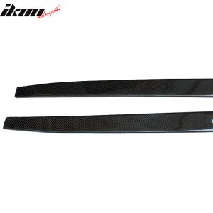 Fits 12-18 BMW 3 Series F30 Side Skirt Extension Flat Bottom Line Carbon Fiber - Image 4