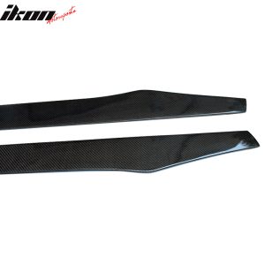 Fits 12-18 BMW 3 Series F30 Side Skirt Extension Flat Bottom Line Carbon Fiber - Image 5