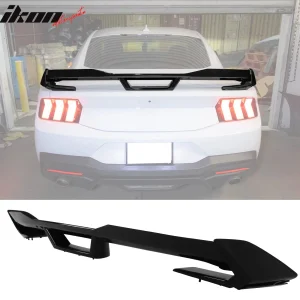 Fits 24-26 Ford Mustang Dark Horse HP Style Trunk Spoiler Wing Gloss Black ABS - Image 6