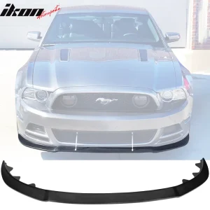 Fits 13-14 Ford Mustang GT Style Front Bumper Lip Spoiler Unpainted Black PU - Image 6