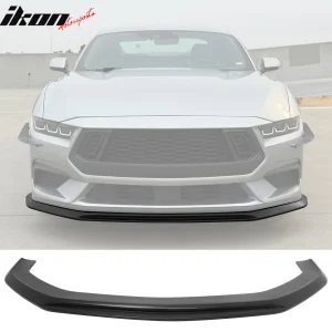 Fits 24-26 Ford Mustang Ecoboost& GT IKON Style Front Bumper Lip Matte Black ABS - Image 6