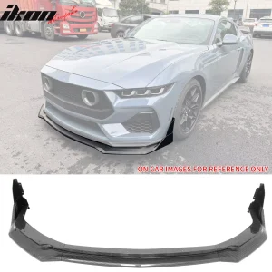 Fits 24-26 Ford Mustang Front Bumper Lip 5PC Spoiler Carbon Fiber Print Splitter - Image 6