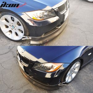 Fits 05-08 BMW E90 3-Series Front Bumper Lip IKON Style Spoiler PU Splitter Kit - Image 5