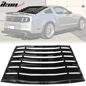 Fits 05-14 Ford Mustang IKON Style Rear Window Louver Sun Shade Vent Gloss Black - Image 6