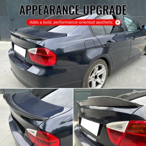 Fits 06-11 BMW E90 3-Series M3 Sedan PSM Style Trunk Spoiler Carbon Fiber Print - Image 5