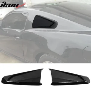 Fits 10-14 Ford Mustang IKON Style Side Quarter Window Louver Cover Gloss Black - Image 6