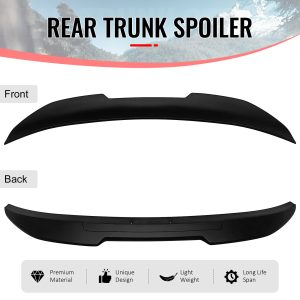 Fits 06-11 BMW E90 3-Series M3 Sedan PSM Style Trunk Spoiler Matte Black ABS - Image 3