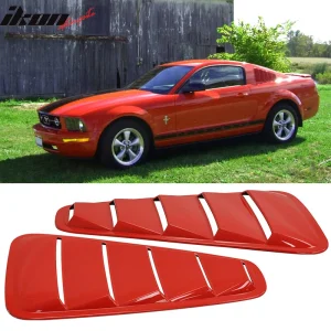 Fits 05-09 Ford Mustang V6 OE Style Side Quarter Window Louver Painted Red #D3 - Image 6