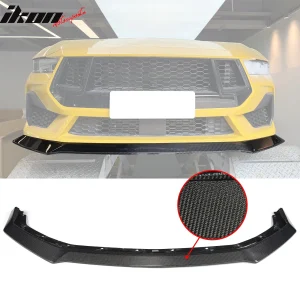 For 24-26 Ford Mustang Ecoboost & GT Ikon Style Carbon Fiber Front Bumper Lip CF - Image 6