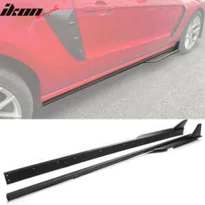 Fits 10-14 Ford Mustang GT500 Style 2PC Side Skirts Rocker Panel ABS Matte Black - Image 6