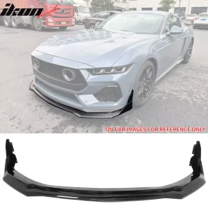 Fits 24-26 Ford Mustang Front Bumper Lip 5PC Spoiler Gloss Black Lower Splitter - Image 6