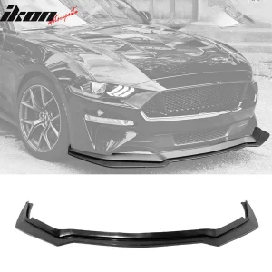 Fits 18-21 Ford Mustang GT Perf. Style Front Bumper Lip Spoiler Kit Unpainted PU - Image 5