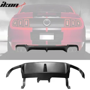 Fits 13-14 Ford Mustang GT500 Matte Black PP Rear Diffuser Lip W/ V1 Style Fin - Image 6