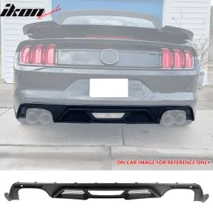 Fits 15-17 Ford Mustang GT500 Style Rear Bumper Lip Diffuser PP 4PCS Matte Black - Image 6