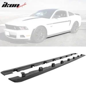 Fits 10-14 Ford Mustang Side Skirts Extension Pair Unpainted Black Left Right PU - Image 6