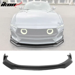 Fits 24-26 Ford Mustang Front Bumper Lip 3PC Spoiler Matte Black Lower Splitter - Image 6