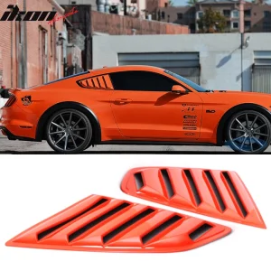 Fits 15-23 Ford Mustang OE Style Side Quarter Window Louver Painted #CY Orange - Image 5