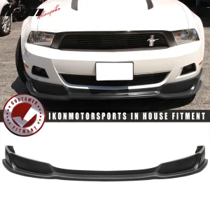 Fits 10-12 Ford Mustang V6 Only Front Bumper Lip Spoiler Unpainted Black PU - Image 6