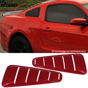 Fits 10-14 Ford Mustang OE Style Side Quarter Window Louvers Painted PP #U6 Red - Image 6