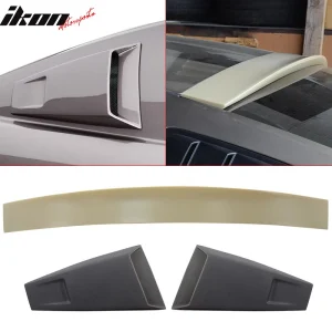 Fits 05-14 Ford Mustang Coupe 2Dr Roof Spoiler & Eleanor EL Style Window Louvers - Image 6