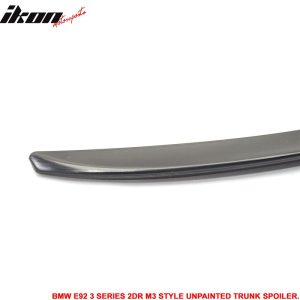 Fits 07-13 BMW E92 3 Series 2Dr M3 Type Unpainted Trunk Spoiler - ABS - Image 3