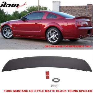 Fits 05-09 Ford Mustang Matte Black OE Style Rear Trunk Lid Spoiler Wing Lip ABS - Image 6