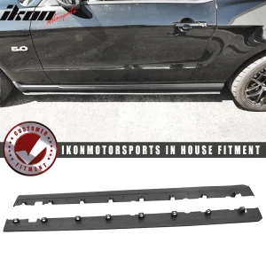 Fits 10-14 Ford Mustang V6 V8 GT Bottom Line Side Skirt Splitter PP Rocker Panel - Image 4