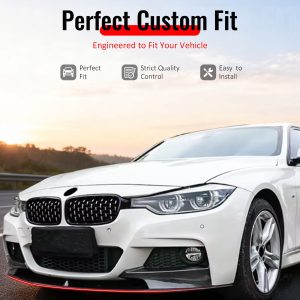 Fits 12-19 BMW F30 F31 3 Series 4-Door MP Style Front Bumper Lip Gloss Black ABS - Image 3