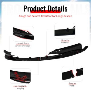 Fits 12-19 BMW F30 F31 3 Series 4-Door MP Style Front Bumper Lip Gloss Black ABS - Image 5