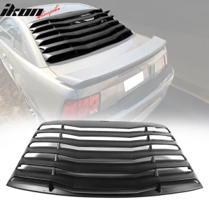 Fits 99-04 Ford Mustang Coupe IKON Style Rear Window Louver Cover Unpainted ABS - Image 6