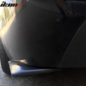 Fits 07-10 BMW E92 3-Series DT Style Rear Bumper Lip Side Corner Aprons Black PU - Image 4