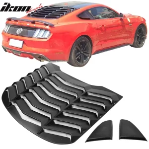 Fits 15-23 Ford Mustang IKON Style Rear Side Window Louver - Matte Black - Image 6