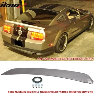 Fits 05-09 Ford Mustang OE Style Rear Trunk Spoiler Painted #T8 Tungsten Gray - Image 6