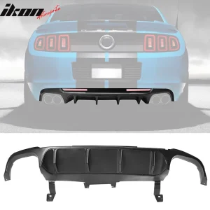 Fits 13-14 Ford Mustang GT500 Matte Black PP Rear Diffuser Lip W/ V2 Style Fin - Image 6