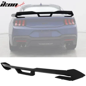 Fits 24-26 Ford Mustang Dark Horse HP Style Trunk Spoiler Wing Matte Black ABS - Image 6