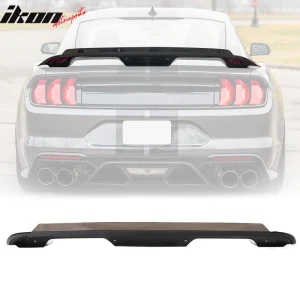 Fits 15-23 Mustang Coupe 2DR GT500 Gloss Black Trunk Spoiler Wing W/ Gurney Flap - Image 6