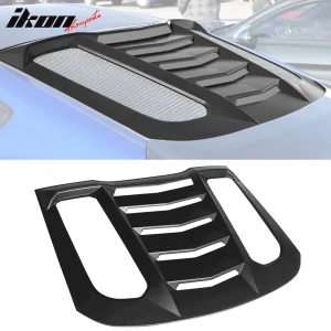 Fits 15-24 Ford Mustang Coupe IKON V2 Rear Window Louver Cover ABS Matte Black - Image 6