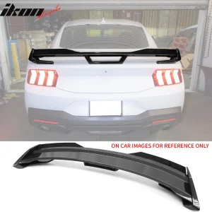 Fits 24-26 Ford Mustang Dark Horse HP Style Trunk Spoiler Carbon Fiber Print ABS - Image 6