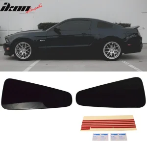 Fits 10-14 Ford Mustang GT350 Style Side Quarter Window Louver Painted #UA Ebony - Image 6