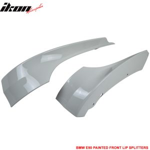 For 09-12 BMW E90 3-Series OE Style Front Bumper Lip Splitter Painted #300 White - Image 4